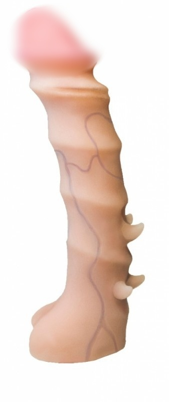 Насадка на страпон "Real Standart 6,3" супер рельефная, с шипиками 