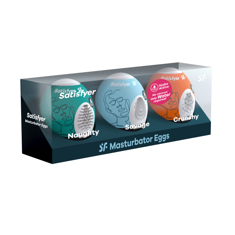 Мастурбаторы с самолубрикацией "Satisfyer Set Egg" 3шт 